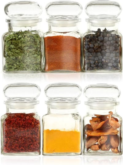Kruidenpotje Glas 120 ml 6 stuks - Kruidenstrooier - Potjes voor Kruiden