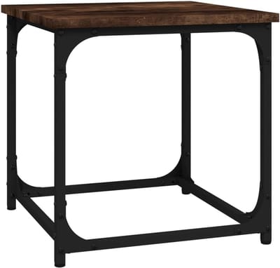 Salontafel - Tafel bijzettafel - Woonkamer inrichten - Bewerkt hout design - 40x40x40 cm - Gerookt eiken