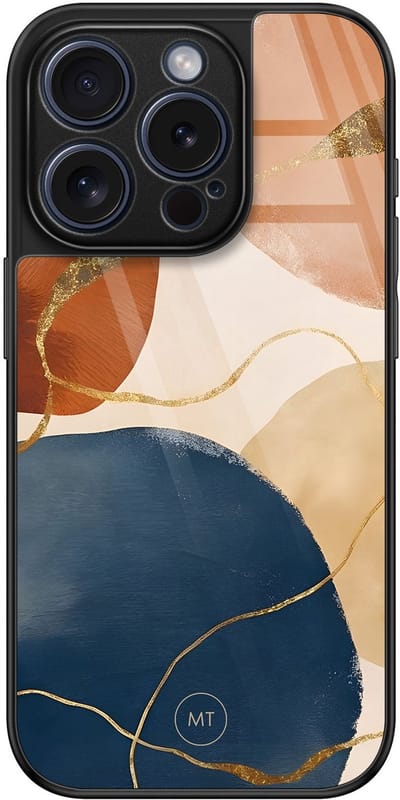 Hoesje geschikt voor iPhone 15 Pro - Abstract harmony - Luxe Hard Case - Print - Multi - Mooie Telefoonhoesjes