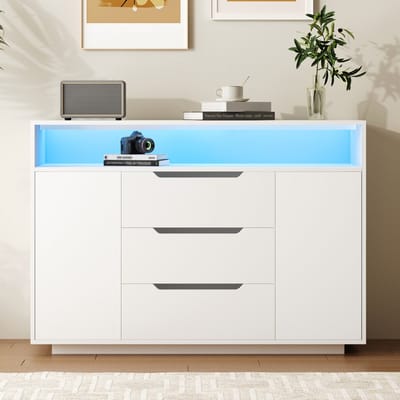PHOEBE CAT Dressoir - Halmeubel - 3 lades - Wit
