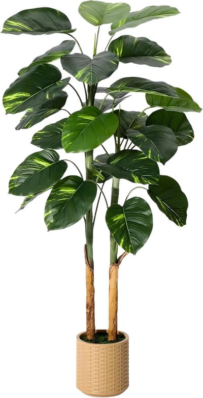 Kunstmatige Scindapsus Aureus - Voor Thuis & Kantoor - Nep Pothos Vloerplant met Stammen - Inclusief Pot - 150cm