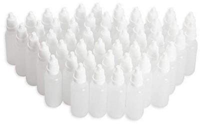 Dailygoods- Druppelflesjes 50 stuks - 10 ml - Kunststof - Schroefdop - Voor etherische olie - Reguleerbare druppelsnelheid - Wit - Druppelfles
