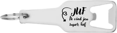 Akyol - juf ik vind jou super lief flesopener - Juf - docenten leerkrachten leraren - cadeau - 105 x 25mm
