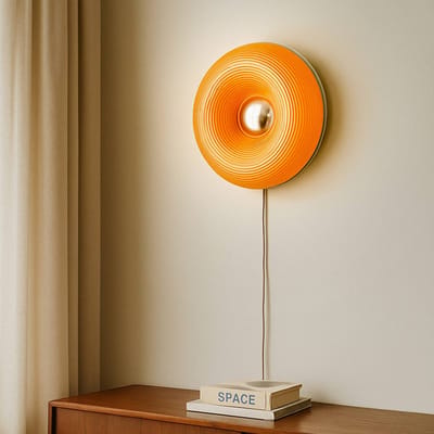 Lindby - LED wandlamp- met dimmer - 1licht - Glas, metaal - H: 11 cm - oranje, chroom - Inclusief lichtbron