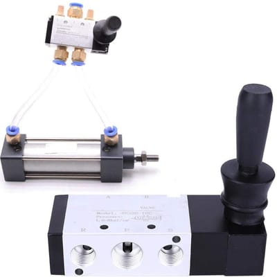 Dailygoods- Pneumatische Klep 5 Poort 3 Positie - Handmatige Regelklep - Werkdruk 0~0,8Mpa - Industrieel Gereedschap - Hoogwaardige Kwaliteit - Efficiëntie Verbeteren