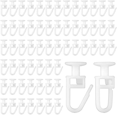 Gordijnhaken (120 stuks) – Gordijnglijders – Vouwglijders – Vouwhaken voor gordijnrails – Accessoires voor gordijnrails – 2,58 x 0,6 cm