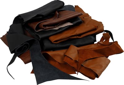 Echt leer, dikte 1,0-1,2 mm, kleuren kan variëren,Inhoud kan variëren , diverse kleuren, 2 kg