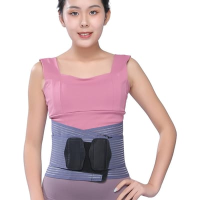 Onderrugbrace, Lumbale steungordel voor vrouwen, mannen, verstelbare waist trainer-riem voor verlichting van lage rugpijn, hernia S beige