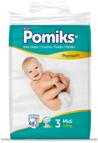 Pomiks Premium Luiers Maat 3 (4-9kg) 68stuks