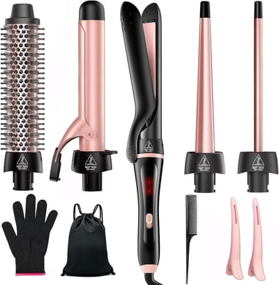 Krultang Set - Haarstyler Krultang - Haar Stijlen - 5-in-1 Styling Oplossing - 0.35-1.25 inch - Zwart