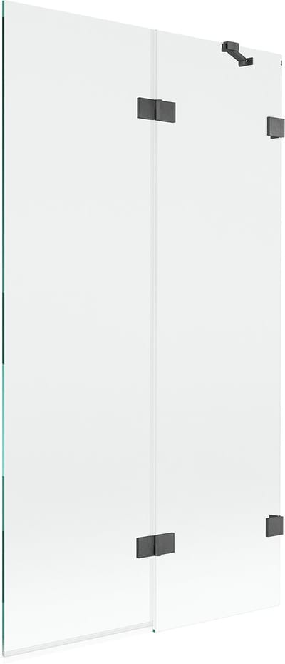 Mexen Lunar 2-delige badwand rechts 100 x 150 , transparant, geborsteld grijs - 897-100-100-66-00-P