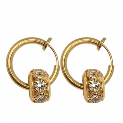 Klem oorringen - Bol- Strass - Goudkleurig- geen gaatje- Charme Bijoux