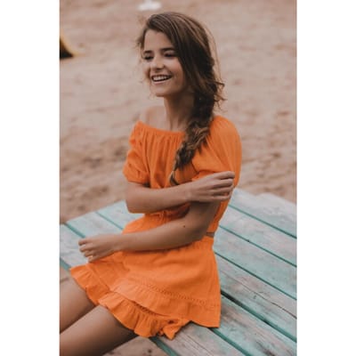 LOOXS 10sixteen Meisjes blouse - Maat 128 in de kleur Oranje van 85% Cotton 15% Spandex - 2513-5188-259