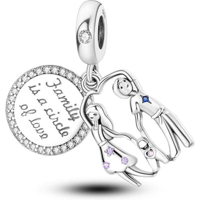 Nieuwe 925 Sterling Zilveren Bedelhangers Familie Vriendschap Hart Geschikt voor Originele Armband DIY Voor Hanger Ketting Maken white