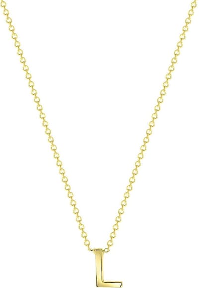 Lucardi Dames Ketting met letter hanger - 9 karaat - Ketting - Cadeau - 43 cm - Geelgoud