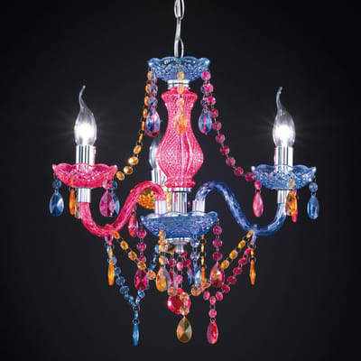 REALITY LÜSTER Kroonluchter - Chroom - excl. 3x E14 - D: 46 cm - Behang Multicolor