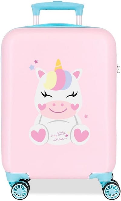 Harde Kinder Koffer Roze Handbagage 33x50x20 cm - Lichtgewicht ABS Reislabel
