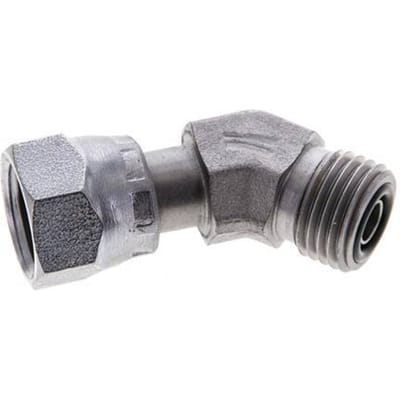 UNF 9/16''-18 x UNF 9/16''-18 F/M Verzinkt Stalen L-Fitting 45graden ORFS 630 Bar - Hydrauliek - FL2E-FM-EZ-009U-O45