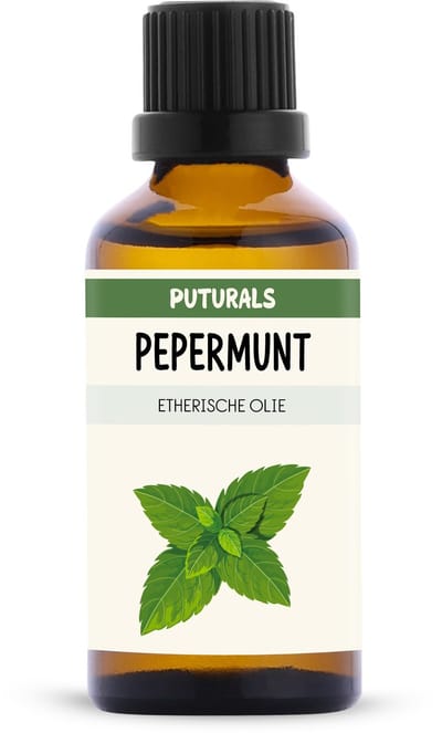 Puturals Pepermuntolie 100% Natuurlijk - 50ml - Puur en Vegan - Pepermunt Etherische Olie voor Huid, Haar, Gezicht en Diffuser