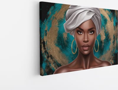 Saammp Canvas Schilderij - Abstract - Afrikaanse Vrouw - 30x20 - Foto op canvas - Wanddecoratie - Muurdecoratie Woonkamer - Slaapkamer decoratie - Canvas Print