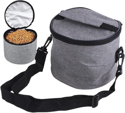 Hondentraktatietas - Hondensnacktas Trainingstas - Hondentraining Belonen - Opvouwbaar Waterdicht - 18 x 15 cm - Grijs
