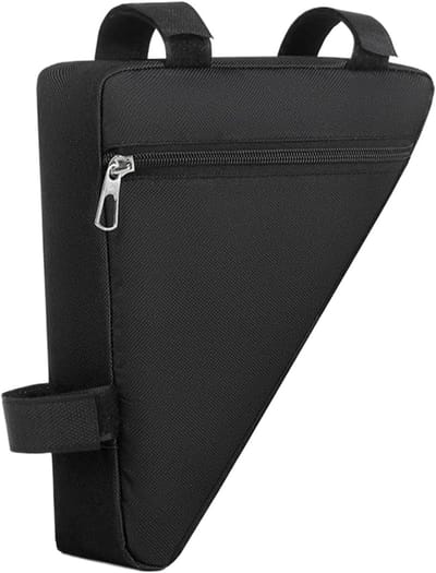 Fiets Frame Tas - Driehoekige Fietstas - Opbergen Fietsspullen - Waterafstotend Oxford - 22x19x6 cm - Zwart
