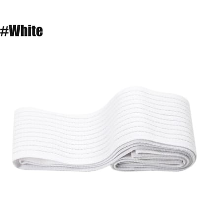 1 Pièce Réglages Réglables Genouillères en Nylon Support Ergonomique Cache-Mollets Coudières Genouillères Bandage Élastique Protecteur Pro pour Sports 90cm blanc