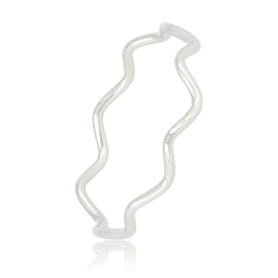 My Bendel - Zilverkleurige Wave Aanschuifring - Zilverkleurige Wave Aanschuifring - Speelse Stainless Steel Ring - met Luxe Cadeauverpakking | Sieraden Voor Dames | Maat 16.00 Mm / Maat 50
