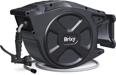 Brixy Wandslangenbox - 25 Meter - Slanghouder - Tuinslang Met Haspel - 180° Draaibaar - Slanghaspel - Zwart