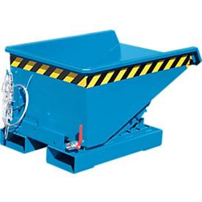 Mini spanencontainer type EXPO-E 150, kabelbediend kantelproces, capaciteit 0,15 m³, tot 750 kg, lichtblauw RAL 5012