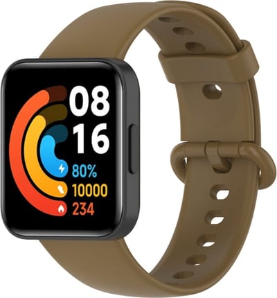 Siliconen bandje - geschikt voor Xiaomi Redmi Watch 2 - koffiebruin
