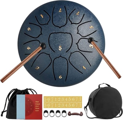 Stalen Tongdrum 11 Tonen 15,2 cm Handgemaakt Slaginstrument voor Meditatie en Ontspanning