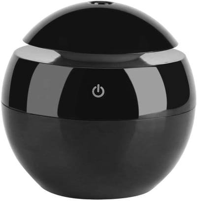 130ML Essentiële Olie Diffuser Ultrasone Mist Luchtbevochtiger met LED Nachtlampje voor Kantoor, Huis, Slaapkamer, Woonkamer, Studeerkamer, Yoga, Spa (Zwart)