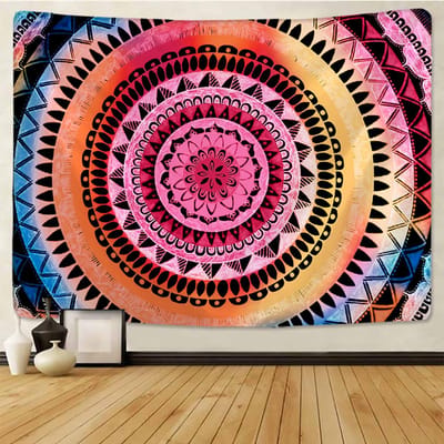 Tapisserie murale Mandala Eye Psychédélique Sorcellerie Divination Indien Voyage Matelas Bohème Décoration d'intérieur 95x70CM