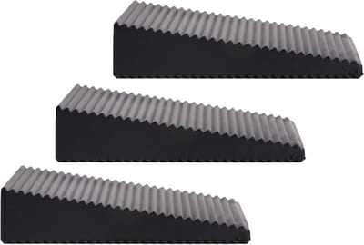 Benson Deurstopper - 3x - zwart - driehoek - rubber - 7 x 6 x 1,6 cm - deurwig