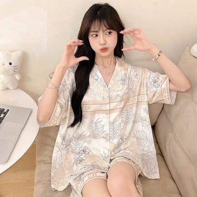 Nieuwe ijszijde pyjama's dames zomer nieuw Koreaans-stijl zoet Ins-stijl korte mouwen shorts tweedelige outfit huiskleding XXL