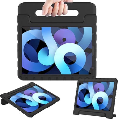 Hoes geschikt voor iPad Air 2022 / 2020 10.9 inch - Kinder Back Cover Kids Case Hoesje Zwart