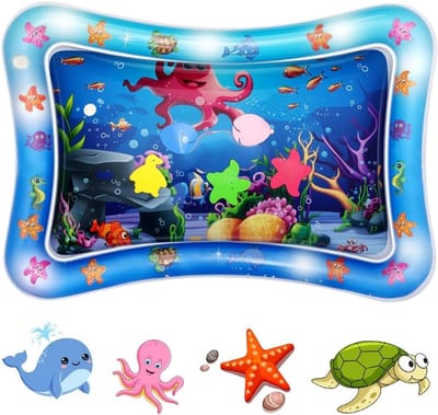 Opblaasbare Buikligmat voor Babys 68 x 51 cm - Watermat voor Spelen, Ontspanning en Spierontwikkeling - Veilig PVC en BPA-vrij (Octopus Model)