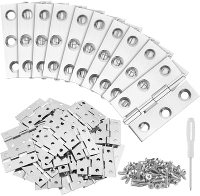 SnelShoppen - 30 Stuks Opvouwbare Scharnieren 44mm x 32mm RVS Mini Scharnieren voor Kastdeuren Houten Deuren Meubel Scharnieren Deurscharniers