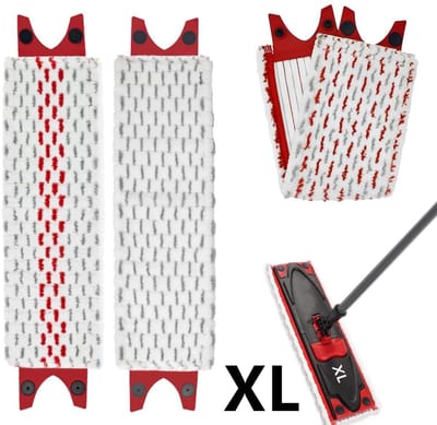 Microvezeldoeken geschikt voor Vileda Ultramax XL vloerwissers - 2 stuks - Dweildoeken - vervangende overtrek - extra brede dweilhoes - Navulling - voor alle harde vloeren, vlekkenwerend - wasbaar