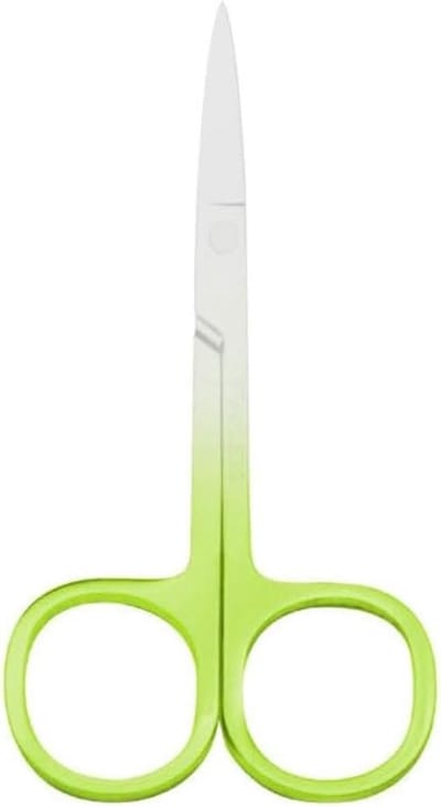 Gezichtshaar Schaartje - Klein precisie schaartje - Wenkbrauw trimmen - Gebogen scherpe punt - 9 cm lengte - Groen