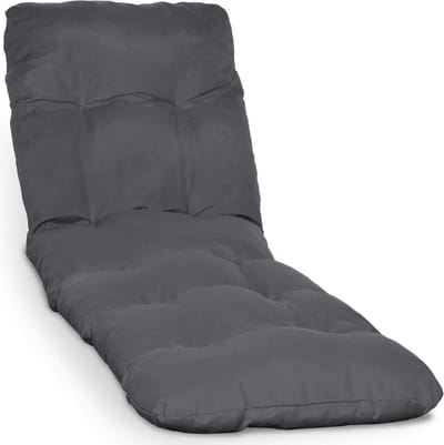 Beautissu Flair RL – Ligbedkussen Tuinkussen Ligstoel – Zonnebed Kussen voor Tuin Meubelen 190x60x8 cm Antraciet