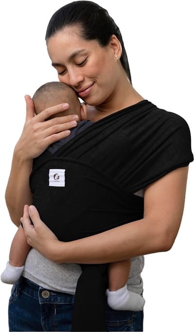 Baby draagzak - Draagdoek wrap - Hechting bevorderen - Ergonomisch ontwerp - Tot 15.8 kg - Zwart