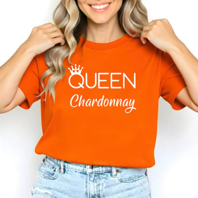 Queen Chardonnay - UNISEX T-shirt oranje Maat 3XL- Koningsdag.