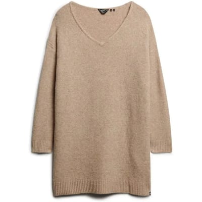 Superdry - Oversized trui-jurk met V-hals - Dames - Jurken