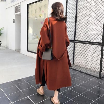 Cardigan ample à capuche épais et chaud pour femme, mi-long, coupe-vent, veste tricotée pour femme, manteau épais au-dessus du genou, tout-aller, hiver M gray