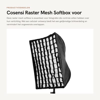 Dailygoods- Softbox met Raster - Directionele Controle - Softbox Set - Bevestigingsbanden - Cellulair Ontwerp - Geschikt voor Portretfotografie - Lichtmodificator