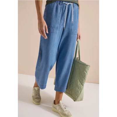 High Waist broek met wijde pijpen in Loose Fit