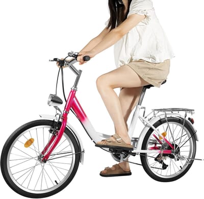 20 Inch Kinderfiets Jongens Meisjes 6 Versnellingen Roze Fiets met Spatbord en Verstelbaar Zadel