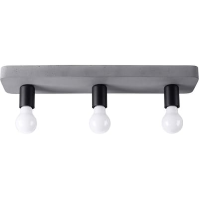 Sollux Lighting Plafondlamp Tavo - E27 - grijs - concreet - 10x55x13.5cm